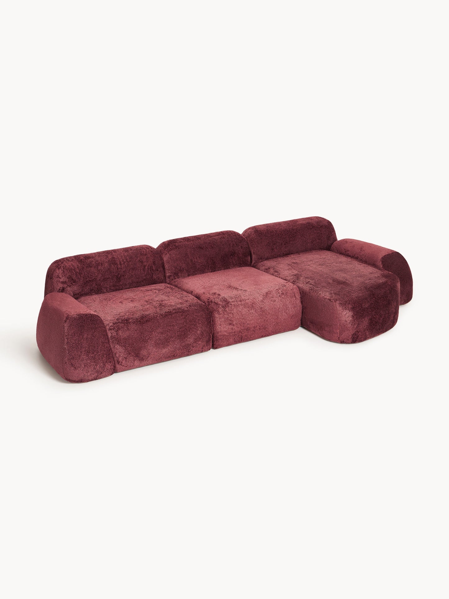 Wolke 4-Seater Modular Corner Sofa in Teddy Bouclé