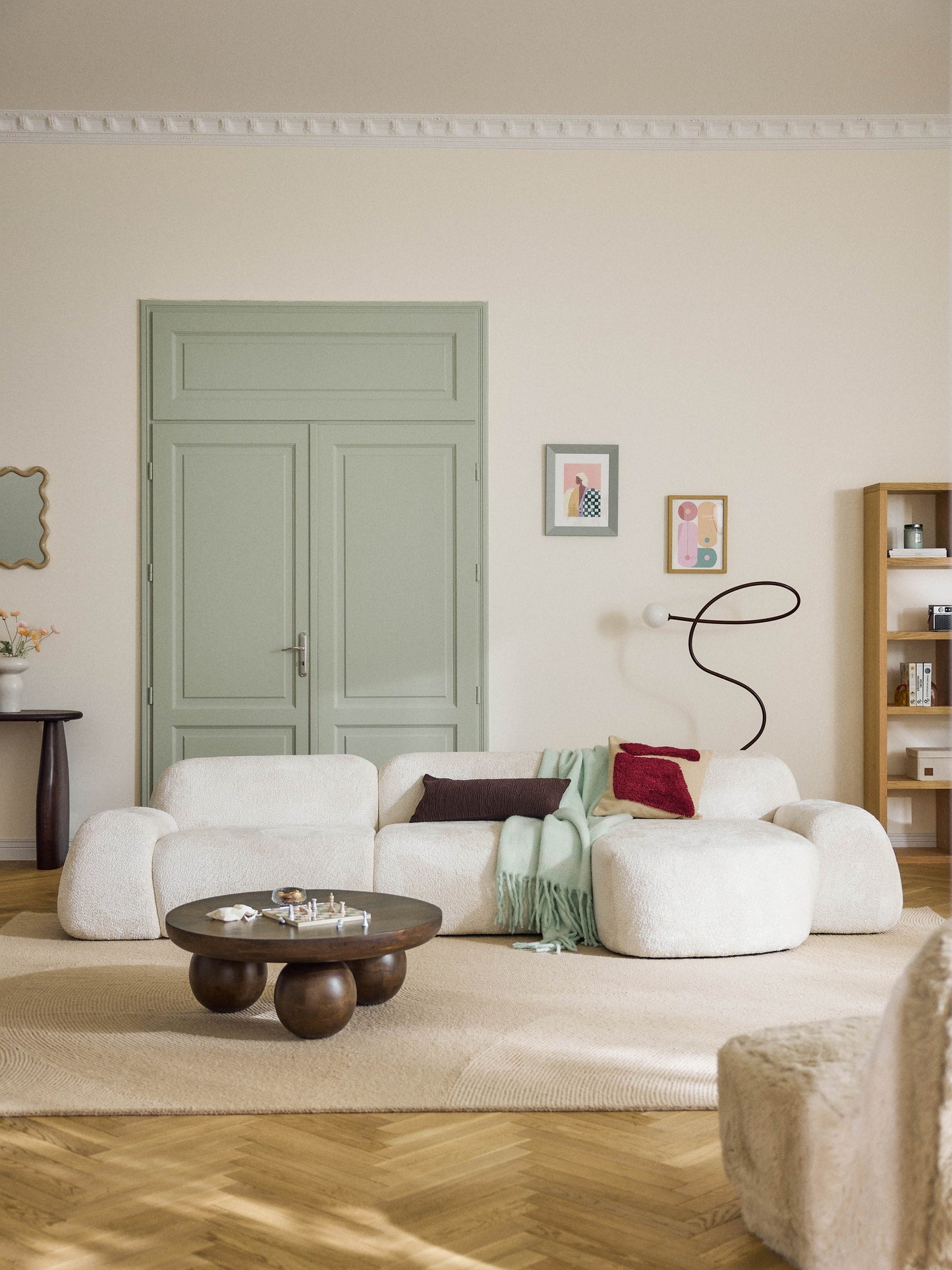 Wolke 4-Seater Modular Corner Sofa in Teddy Bouclé