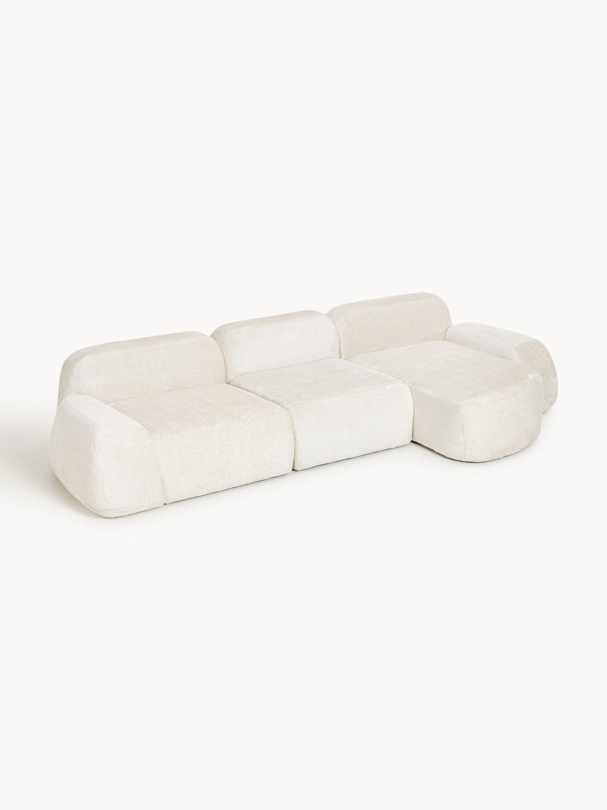 Wolke 4-Seater Modular Corner Sofa in Teddy Bouclé