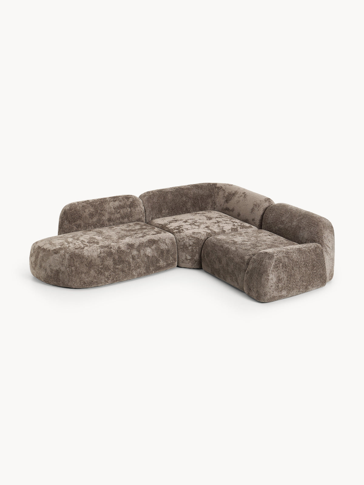 Wolke 4-Seater Modular Corner Sofa in Teddy Bouclé with Chaise Longue