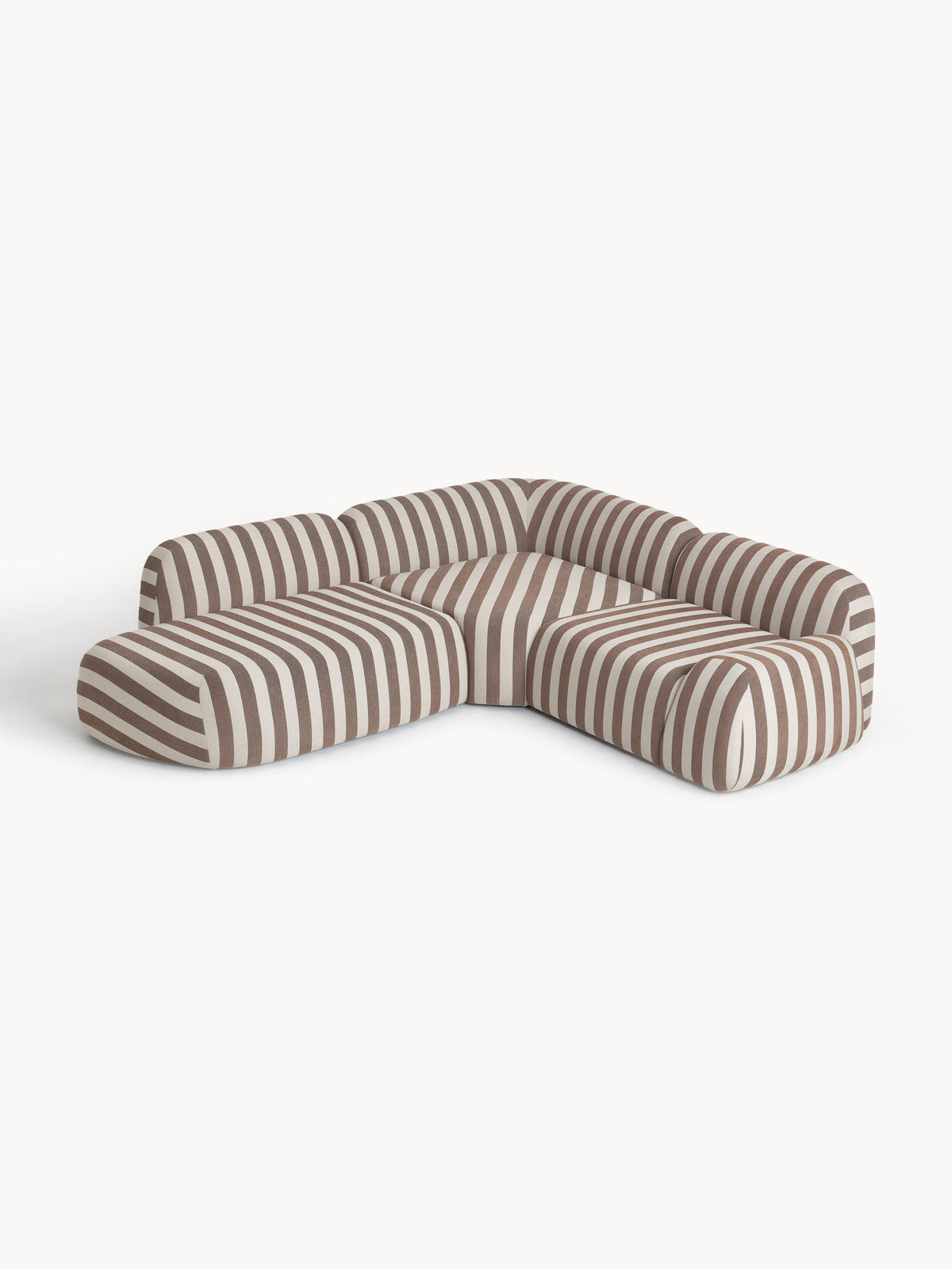 Wolke 4-Seater Striped Modular Corner Sofa with Chaise Longue