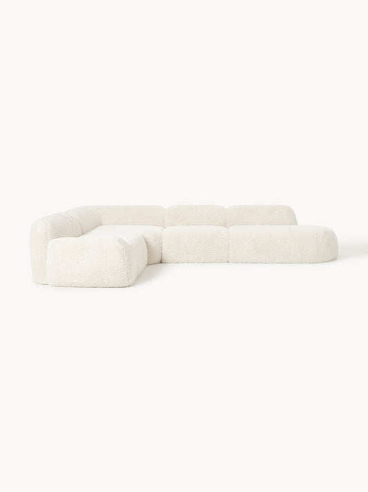 Wolke Modular XL Corner Sofa in Teddy with Chaise Longue