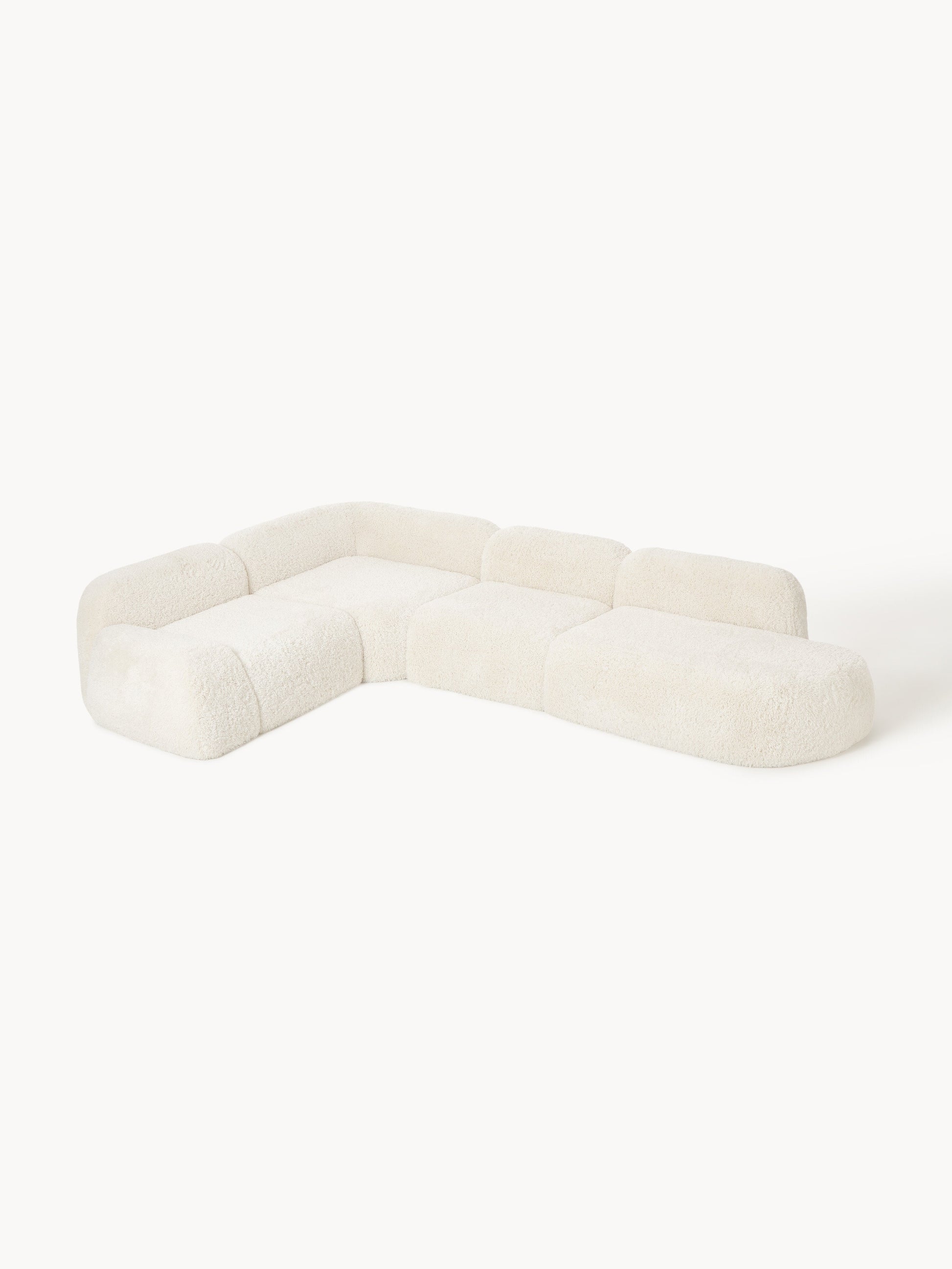 Wolke Modular XL Corner Sofa in Teddy with Chaise Longue