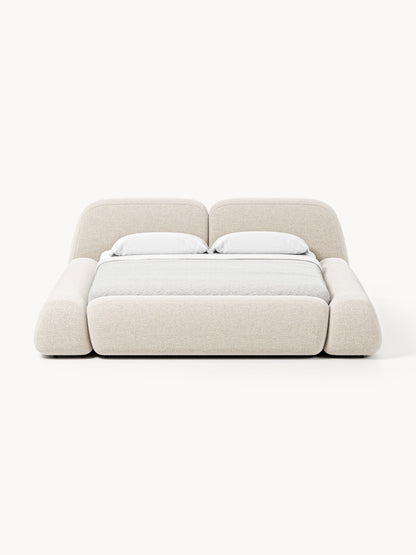 Wolke Upholstered Bed in Bouclé