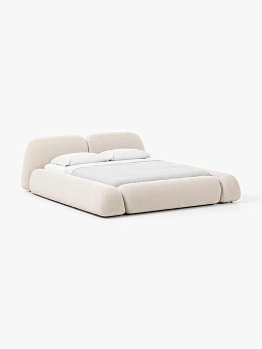 Wolke Upholstered Storage Bed in Bouclé