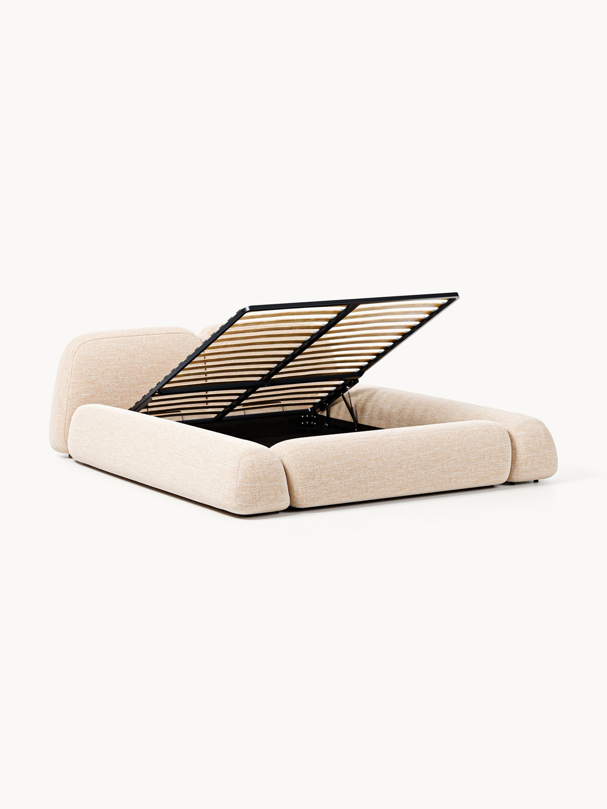 Wolke Upholstered Storage Bed in Bouclé