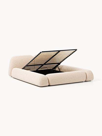 Wolke Upholstered Storage Bed in Bouclé