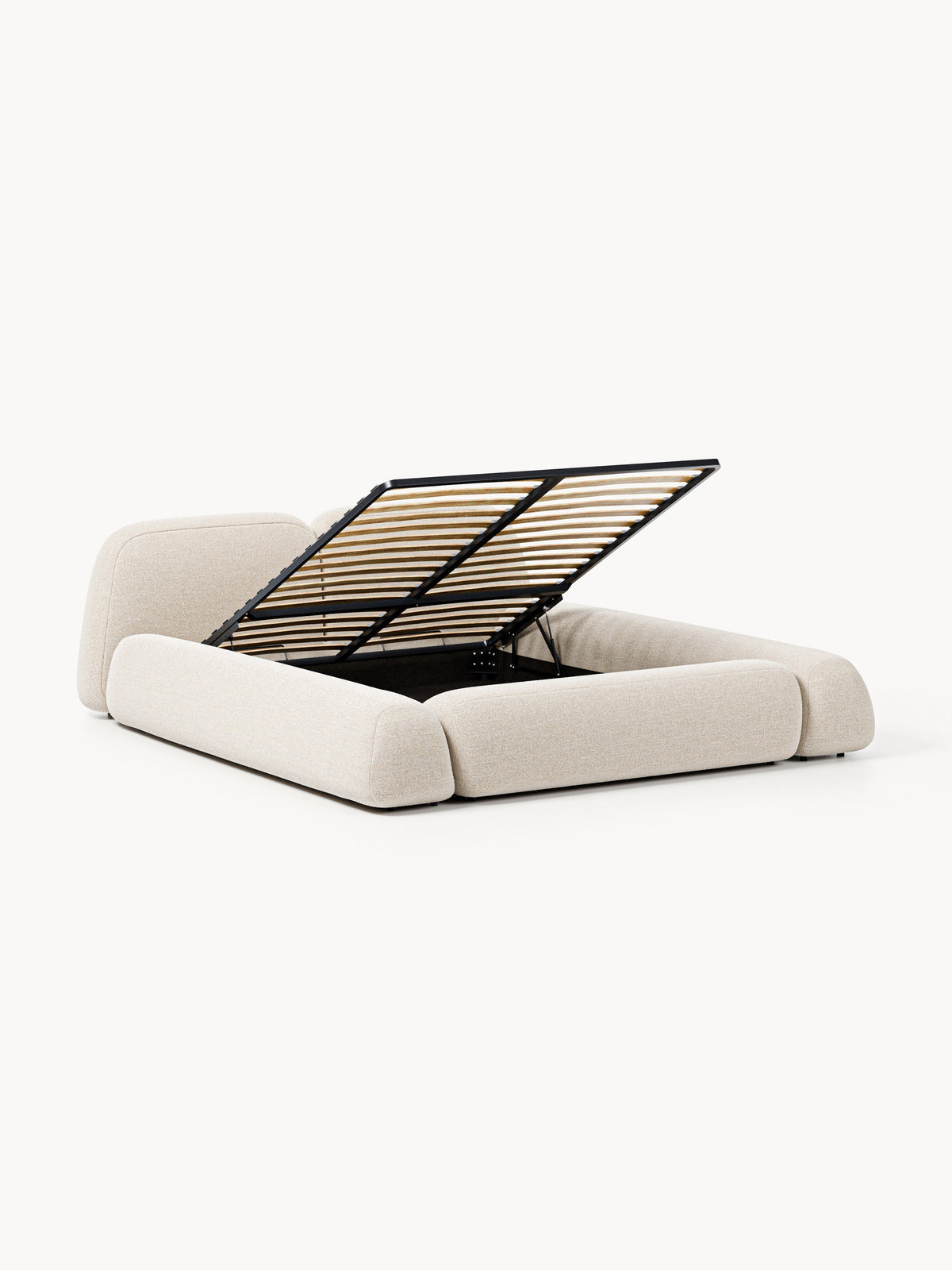 Wolke Upholstered Storage Bed in Bouclé