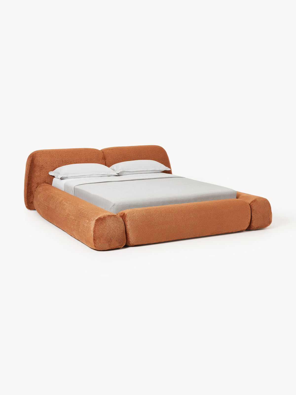 Wolke Upholstered Storage Bed in Teddy Bouclé